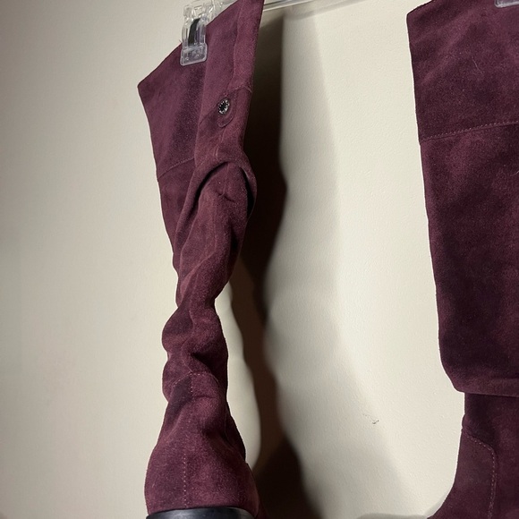 Steve Madden Balen Leather Suede Knee High Slouch Boot Burgundy 6 - Picture 12 of 16